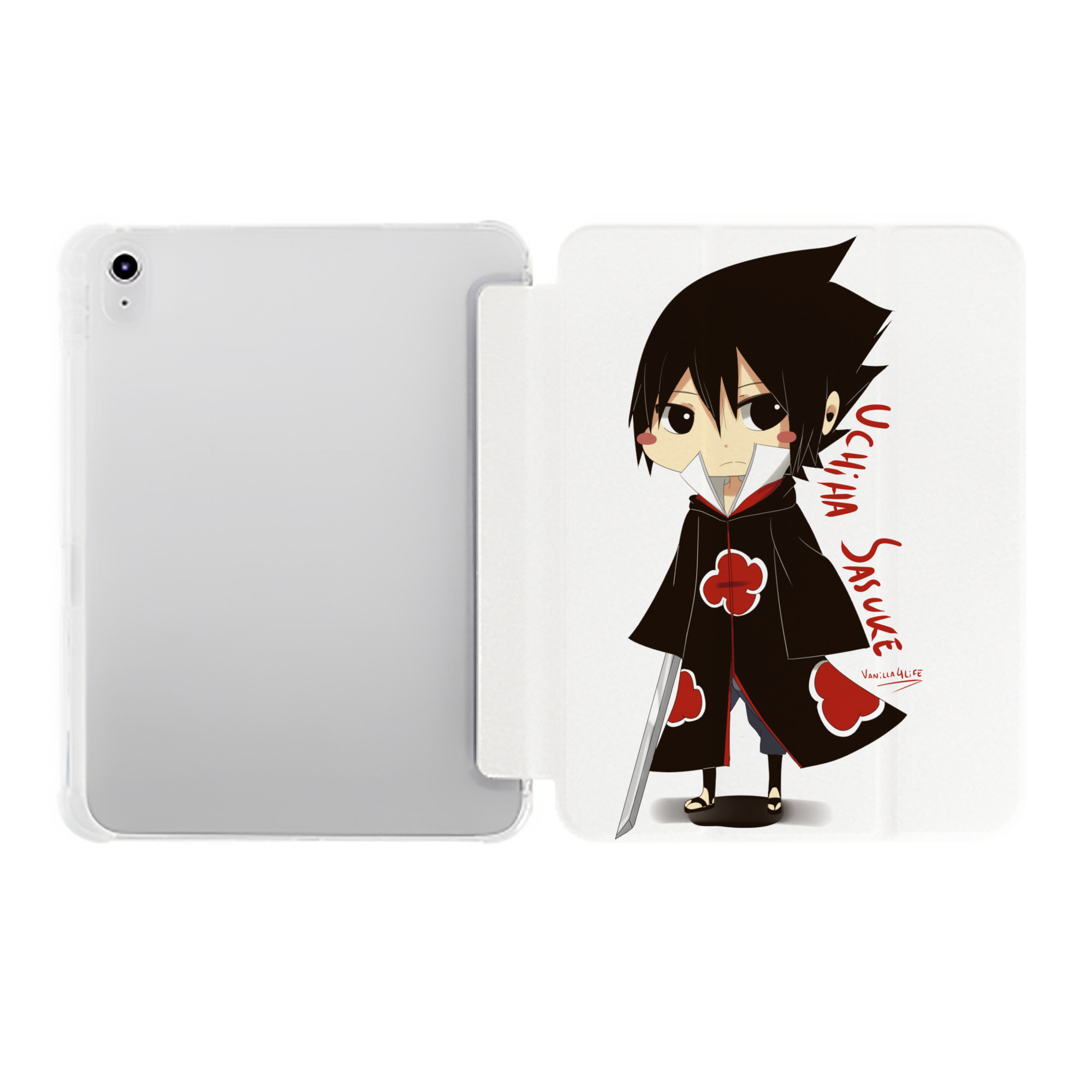（画像用） NARUTO -ナルト- うちは サスケ Uchiha Sasuke IPad ケース ペン収納付き 三つ折りスタンド PUレザー×シリコン 対応機種9.5/10.5/10.9インチ